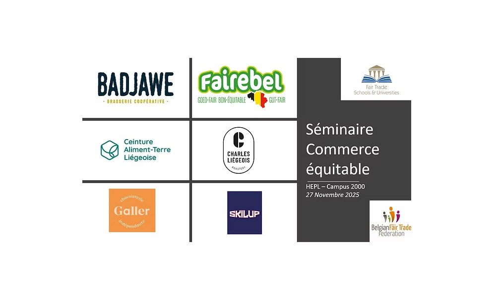 Six fair trade organizations spoke at the FTSU seminar in front of students from HEPL-Campus 2000 (11/27/25)