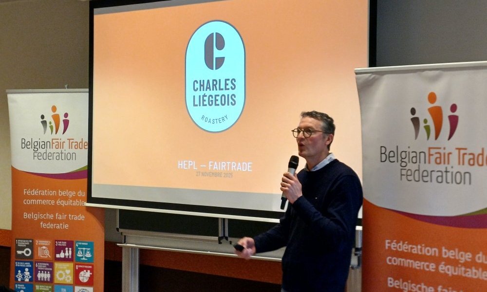 Six organisations de commerce équitable ont pris la parole au séminaire FTSU devant les étudiants de l'HEPL-Campus 2000 (27/11/25)