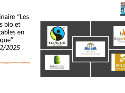 Le webinaire sur le thème "Les labels bio et équitables en Belgique"est en ligne !